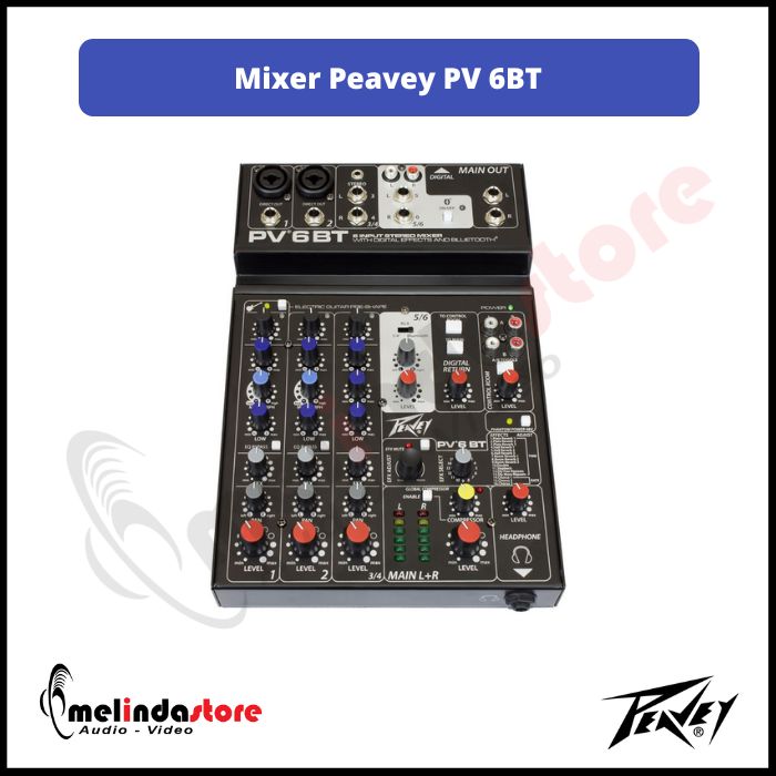 Mixer Analog Peavey PV 6BT | Mixer Bluetooth Pevaey